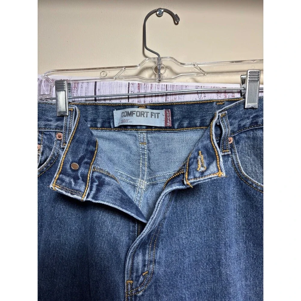 Levi's 560 Comfort Fit Jeans Mens 38x30 Loose Tapered Baggy Blue Denim Red Tab